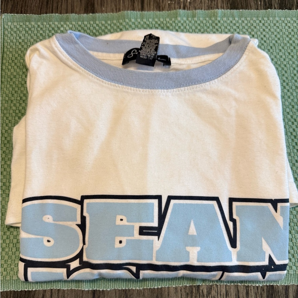 Sean Jean Tee Shirt white/light blue XXL